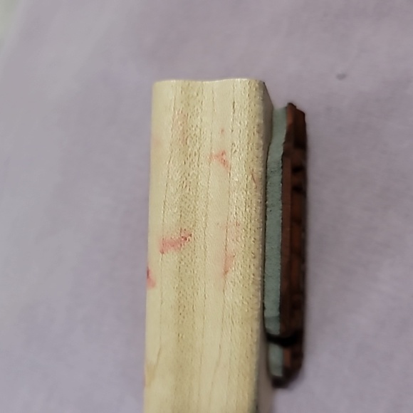 Happy Birthday Phrase Wooden Rubber Stamp - Picture 3 of 3